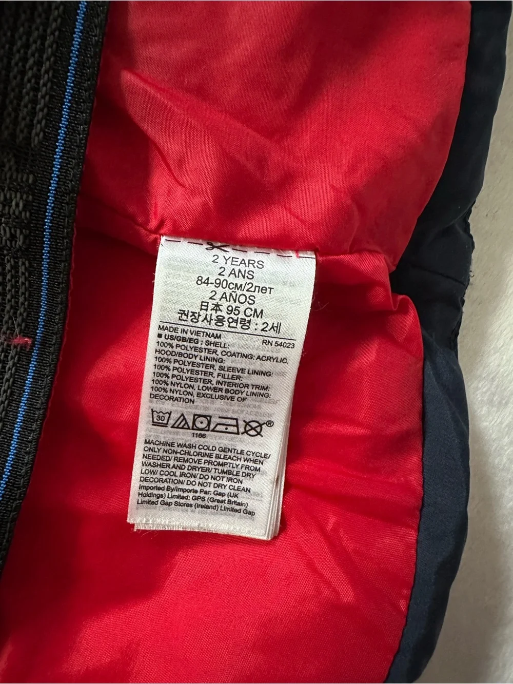 Baby Gap Warmest Jacket True Indigo Blue Toddler Boys Size 2T Puffer Winter